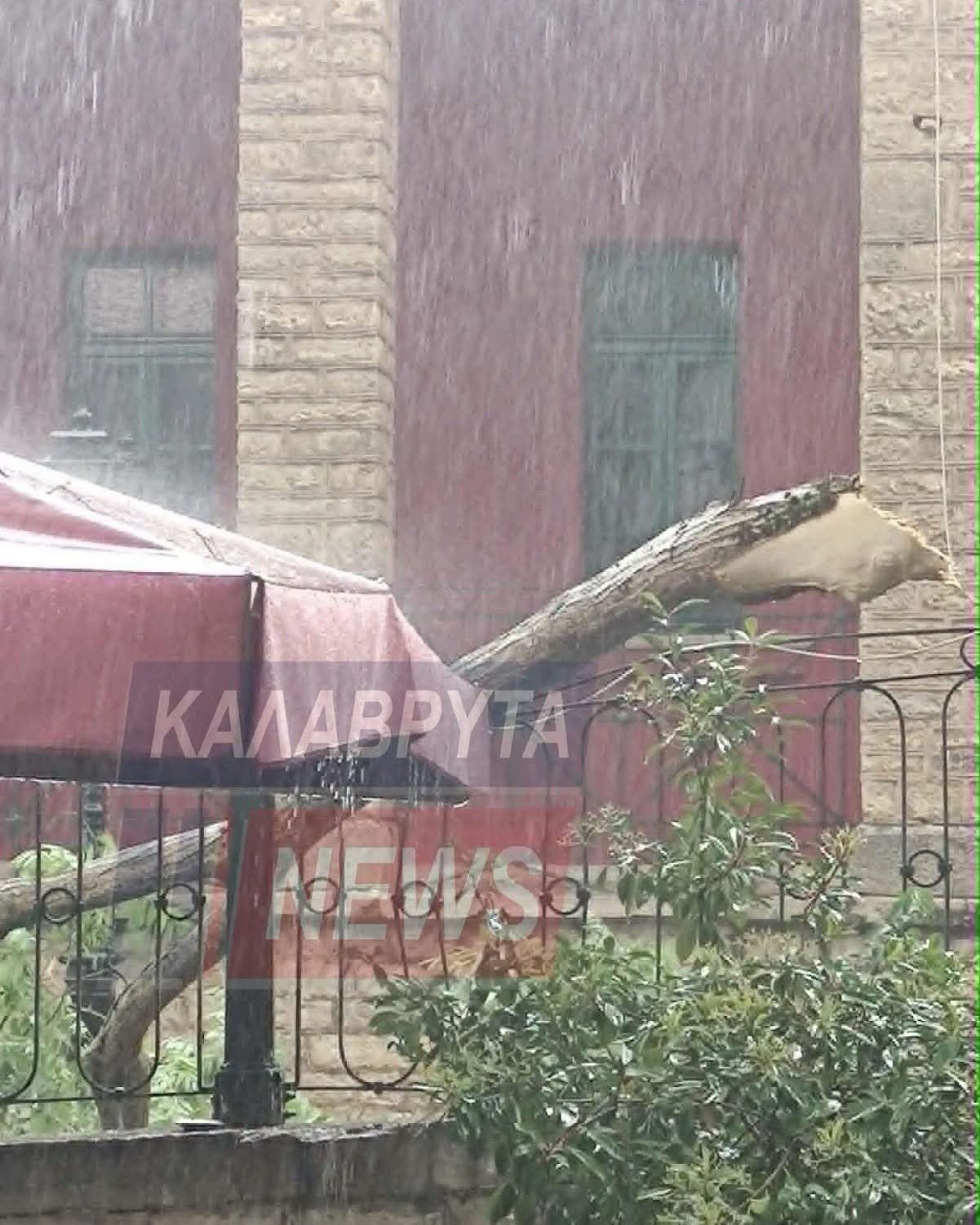 Ισχυρή καταιγίδα και στα Καλάβρυτα