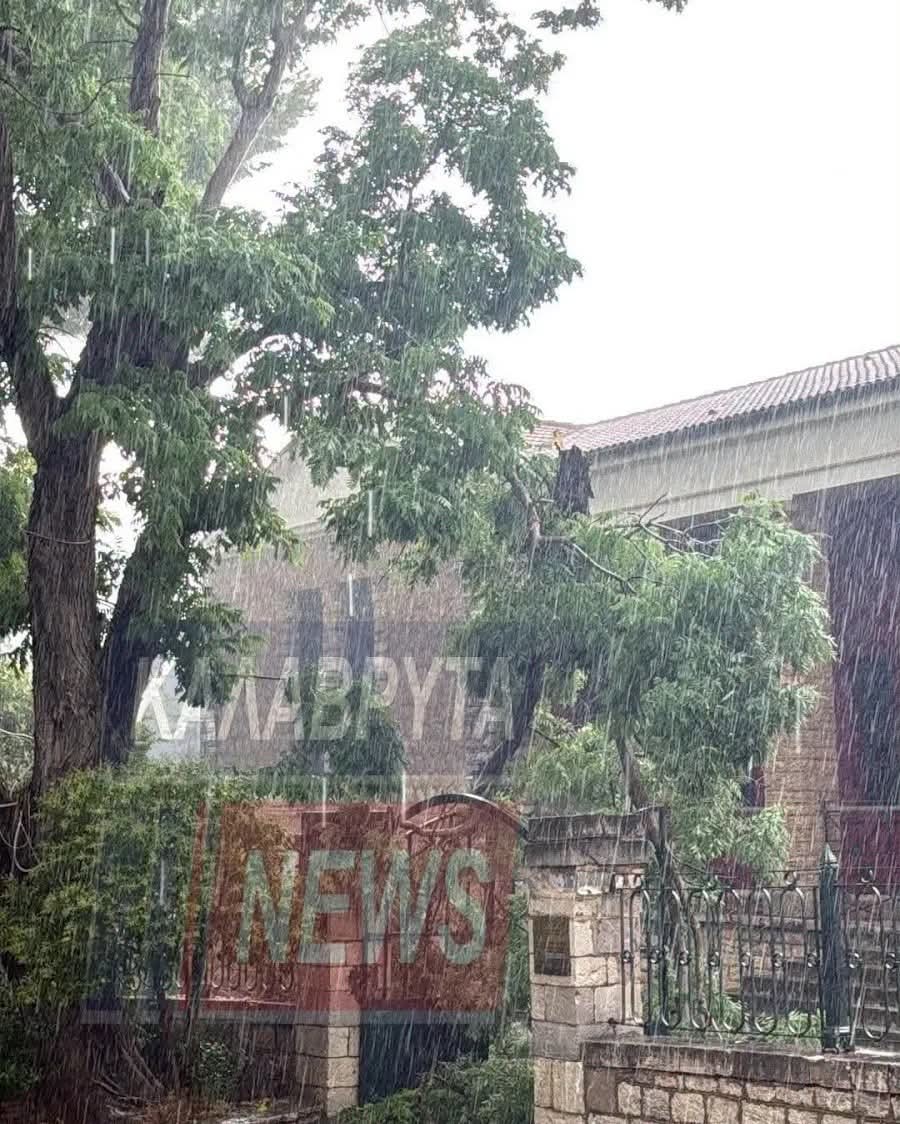 Ισχυρή καταιγίδα και στα Καλάβρυτα