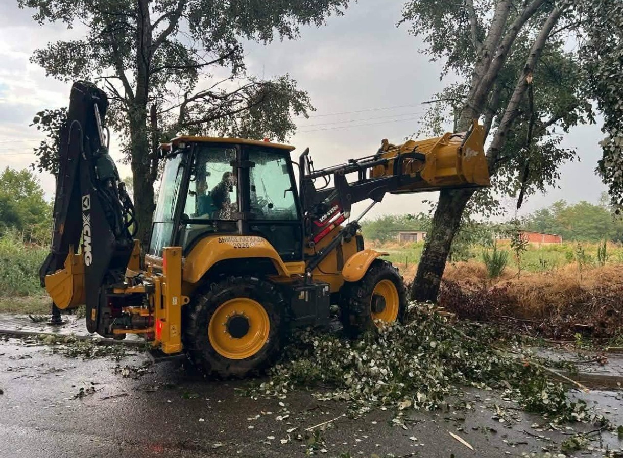 Θεσσαλονίκη: Σφοδρό μπουρίνι έπληξε το δήμο Λαγκαδά