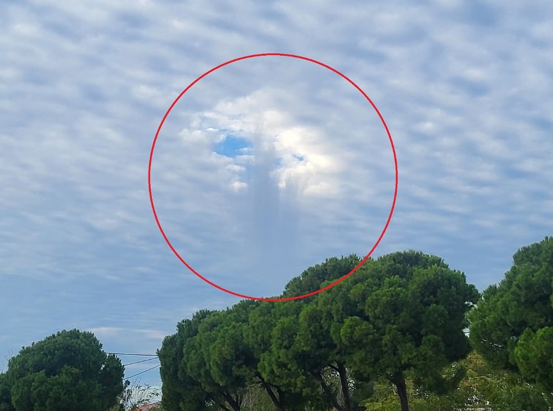 Σπάνιο μετεωρολογικό φαινόμενο στον ουρανό της Ρόδου – Fallstreak Hole και Vigra