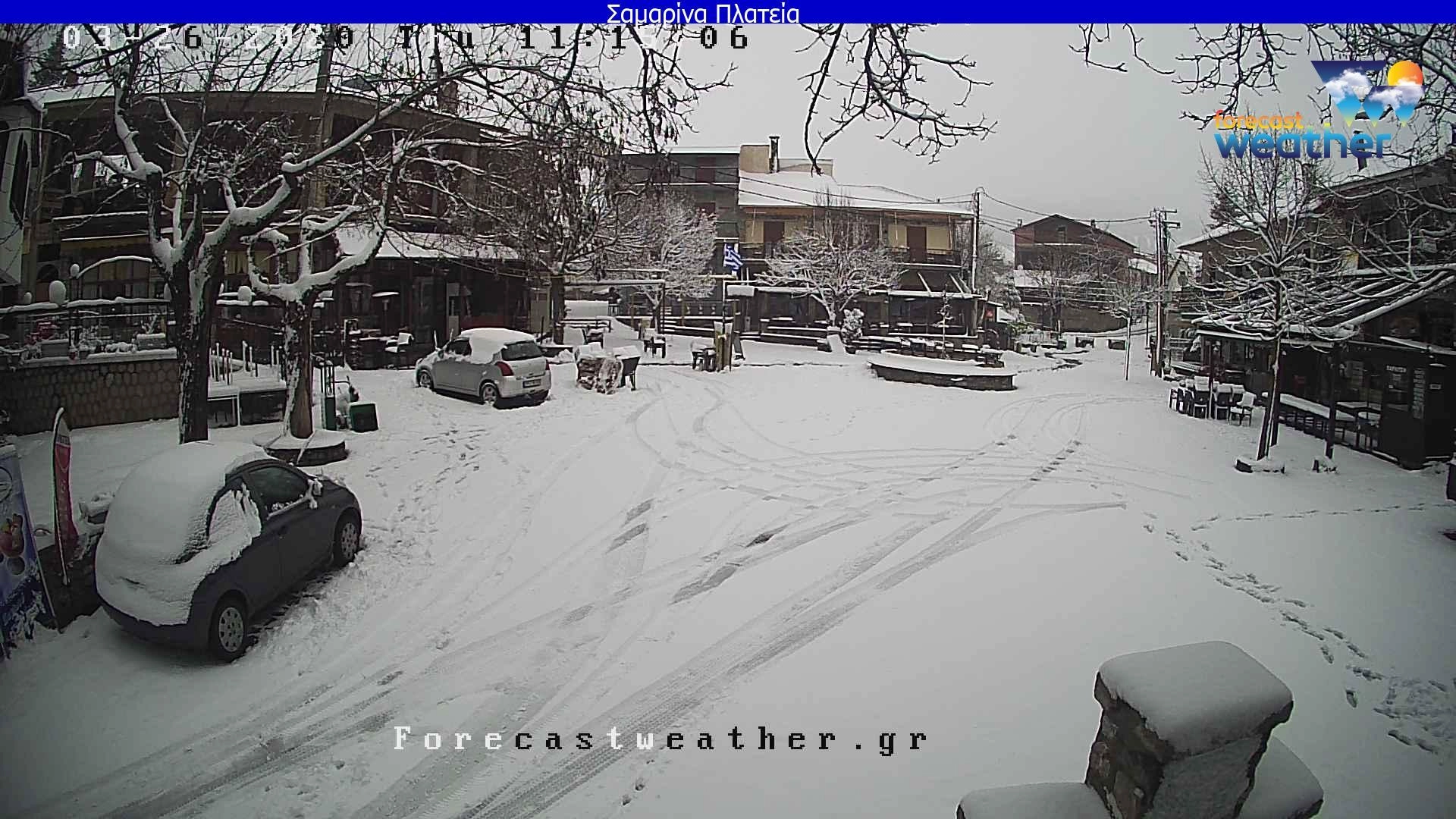 Στα λευκά έχουν ντυθεί τα ορεινά της χώρας. Δείτε Live εικόνα.