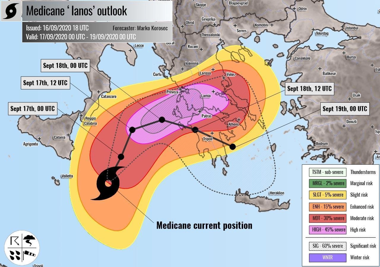 Εξαιρετικά επικίνδυνος τροπικός κυκλώνας πλησιάζει την Ελλάδα - Χάρτης πιθανής κίνησης του από το S.W.E.