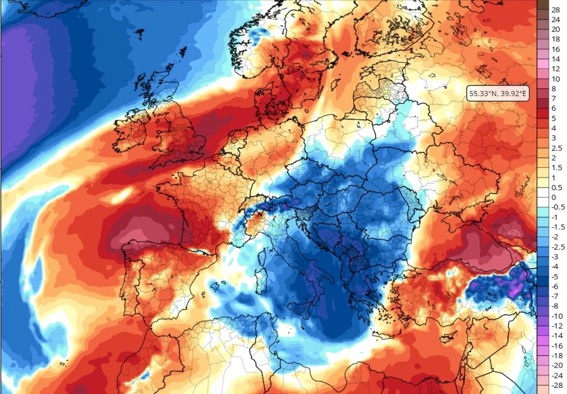 Βροχές και σποραδικές καταιγίδες - χιονοπτωσεις στα ορεινά. Ραγδαία επιδεινωση από το βράδυ.