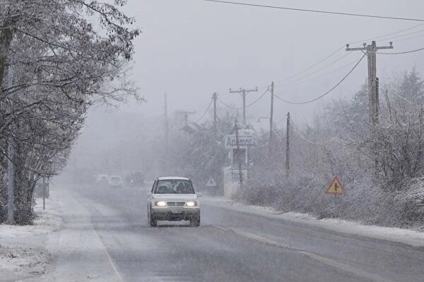 Πυκνές χιονοπτώσεις στα ορεινά της Θεσσαλονίκης και της Χαλκιδικής.