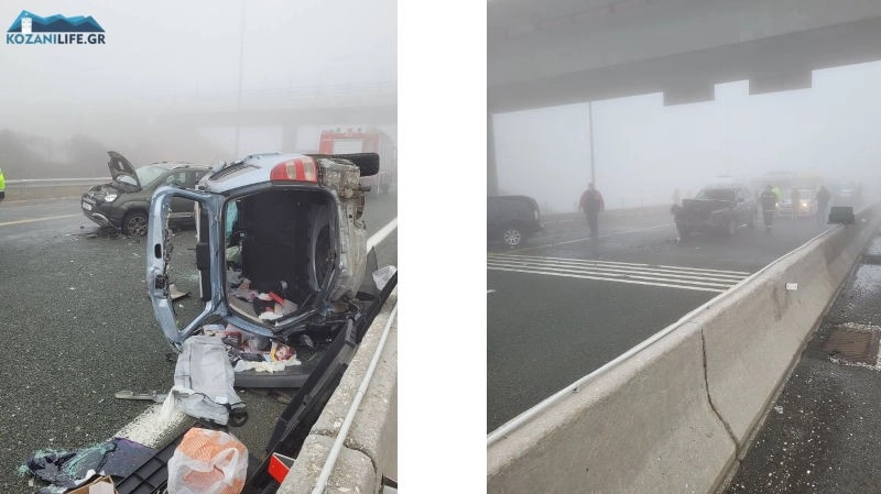 Νέα καραμπόλα 50 οχημάτων στην Εγνατία οδό λόγω ομίχλης.