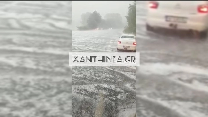 Ισχυρή χαλαζόπτωση στην πόλη της Ξάνθης. Δείτε βίντεο.