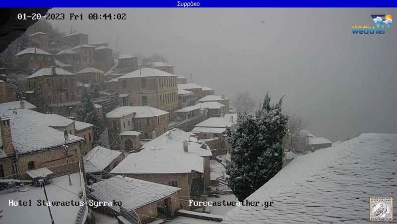 Πυκνές χιονοπτώσεις στα ορεινά της Ηπείρου : Δείτε ζωντανή εικόνα μέσα από τις κάμερες της Forecat Weather Greece