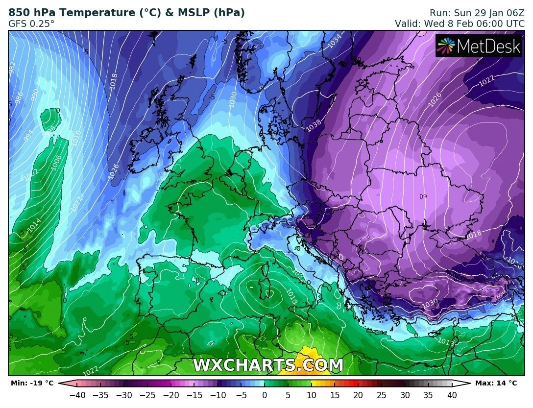 Μεσοπρόθεσμη εκτίμηση Φεβρουάριος 2023 : Πιθανό ισχυρό κύμα ψύχους με χαμηλές θερμοκρασίες και πυκνές χιονοπτώσεις μέχρι τα πεδινά