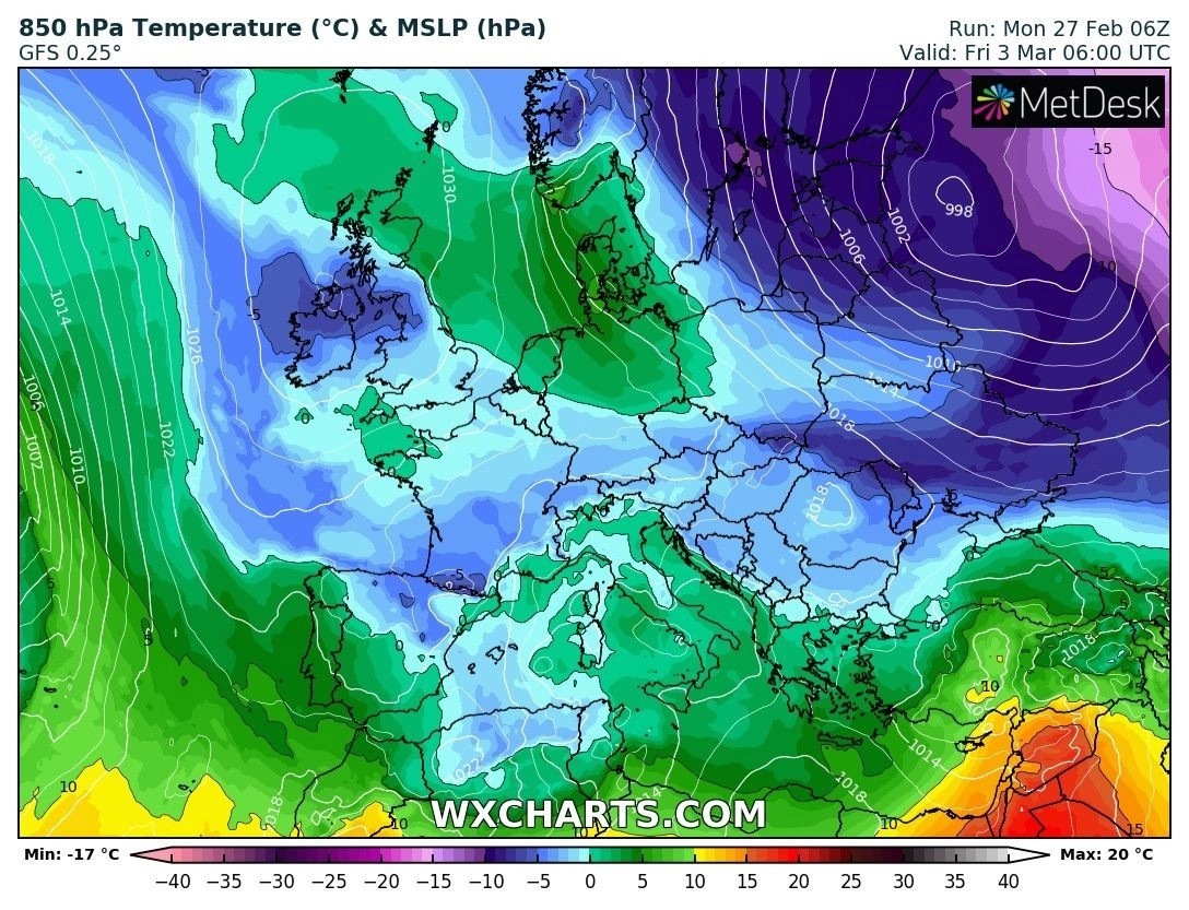 Πρόγνωση καιρού εβδομάδας : Βροχερός κατά περιόδους, σταδιακή πτώση της θερμοκρασίας, μεταφορά αφρικανικής σκόνης
