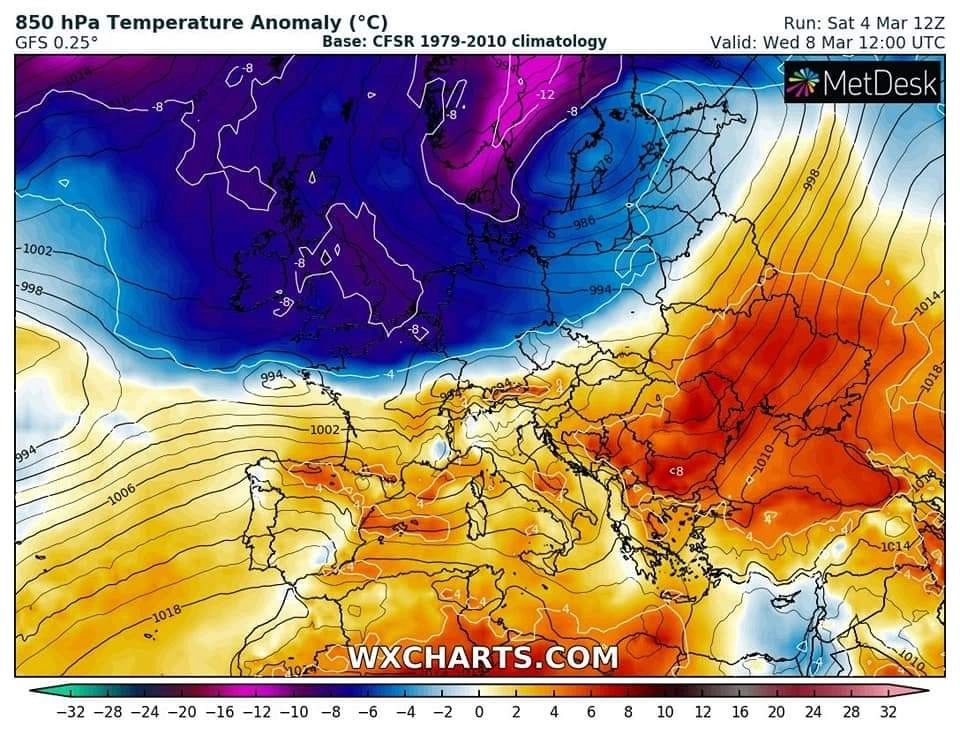 Πρόγνωση καιρού εβδομάδας : Βροχερός κατά περιόδους, σταδιακή άνοδος της θερμοκρασίας και ενισχυμένοι άνεμοι στο Αιγαίο