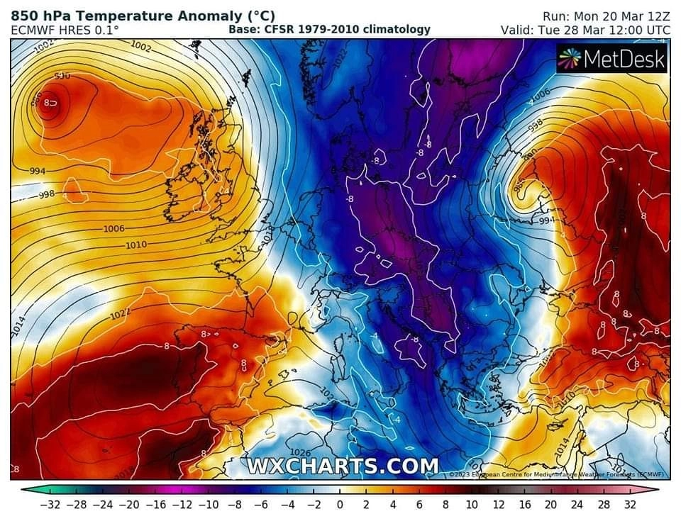 Ιταλοί μετεωρολόγοι : Ο χειμώνας επιστρέφει και πάλι στην Ευρώπη τις τελευταίες ημέρες του Μαρτίου με πυκνές χιονοπτώσεις