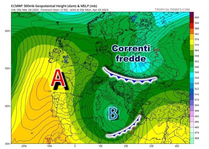 Ιταλοί μετεωρολόγοι : Με ψυχρή εισβολή υποδέχεται ο Απρίλιος την Νοτιοανατολική Ευρώπη με ισχυρές βροχές και πυκνές χιονοπτώσεις