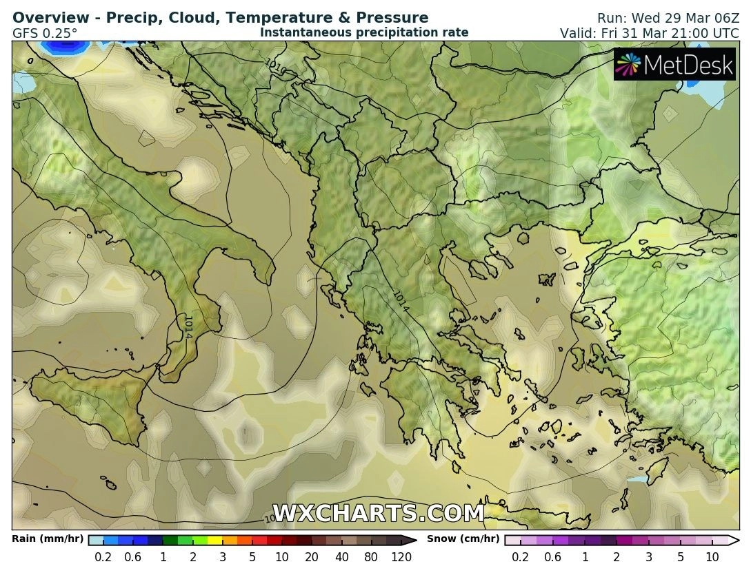Πρόγνωση καιρού εβδομάδας : Σημαντική άνοδος της θερμοκρασίας και μεταφορά αφρικανικής σκόνης