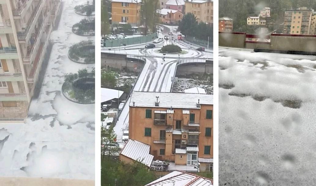Ιταλία : Σφοδρή χαλαζόπτωση έπληξε περιοχές της Γένοβας - Κατακόρυφη πτώση της θερμοκρασίας κατά 8 Βαθμούς μέσα σε μόλις μία ώρα
