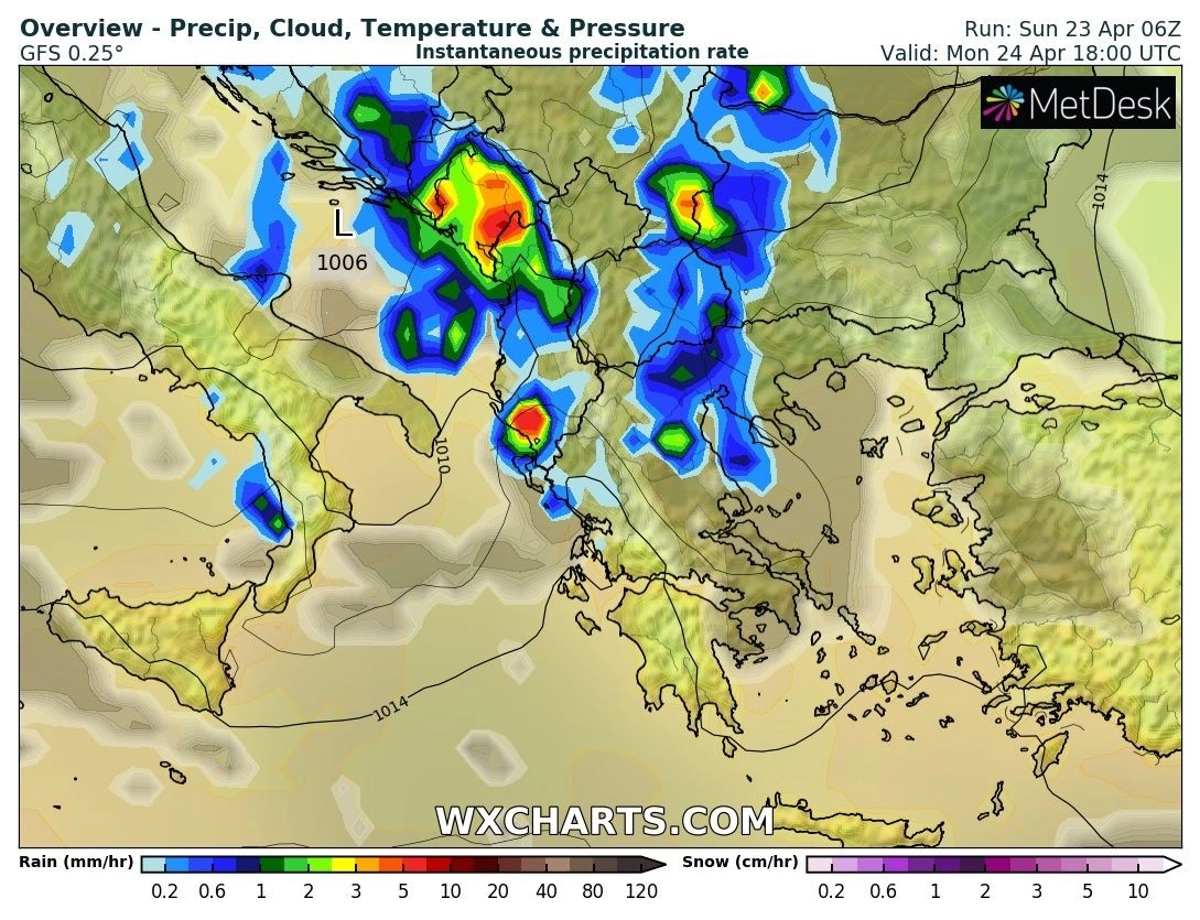 Πρόγνωση καιρού εβδομάδας : Με τοπικές βροχές κατά περιόδους - Σταδιακή ενίσχυση των ανέμων - Πρώτη εκτίμηση για την Πρωτομαγιά