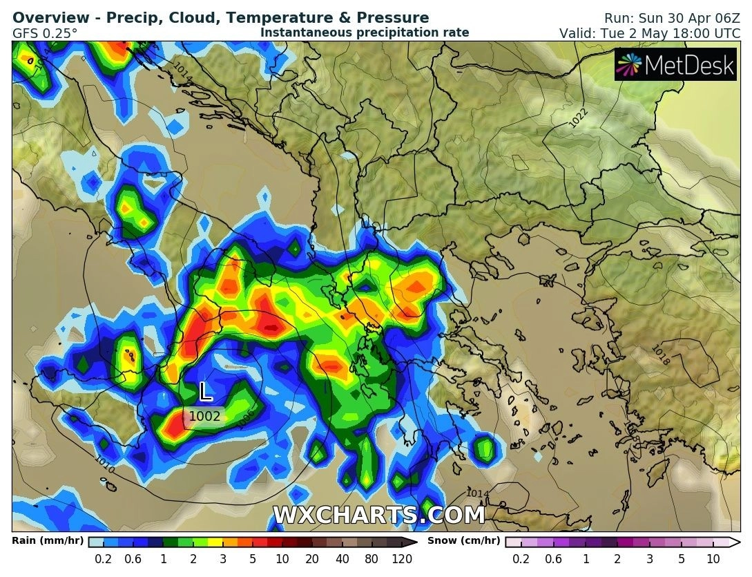 Μεσοπρόθεσμη εκτίμηση Μάιος 2023 : Με ισχυρά φαινόμενα κατά τόπους και πιθανές χαλαζοπτώσεις στο πρώτο δεκαπενθήμερο του μήνα