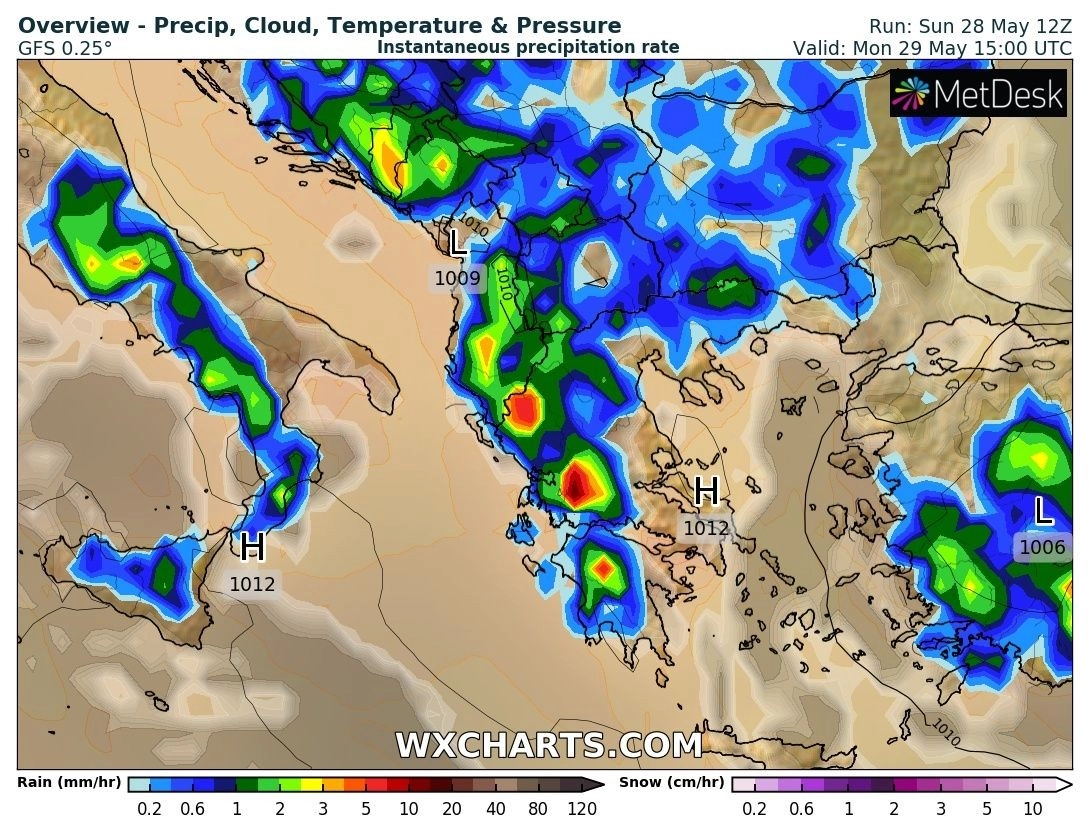 Πρόγνωση καιρού εβδομάδας : Συνεχίζεται η αστάθεια τις θερμές ώρες στον ηπειρωτικό κορμό της χώρας - Με αστάθεια μπαίνει ο Ιούνιος