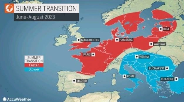 AccuWeather : Εποχιακή εκτίμηση για το καλοκαίρι του 2023 στην Ευρώπη