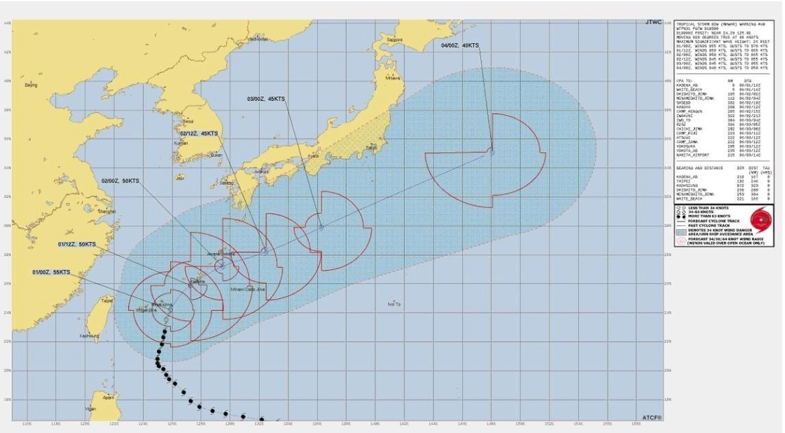 Ιαπωνία : Συναγερμός στην Οκινάουα για την τροπική καταιγίδα (πρώην τυφώνας) Μαουάρ που πλησιάζει τα νότια τμήματα της χώρας