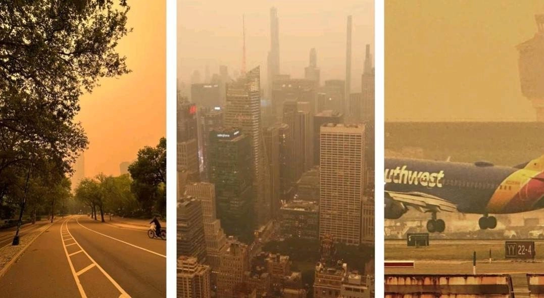 ΗΠΑ : Αποπνικτική η ατμόσφαιρα στην Νέα Υόρκη με την ποιότητα του αέρα να είναι πλέον επικίνδυνη για την ανθρώπινη υγεία