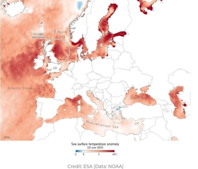 Ισχυρός θαλάσσιος καύσωνας στην Βόρεια Ευρώπη : Μόνη εξαίρεση το Ιόνιο και το Αιγαίο στην Ελλάδα ξεχωρίζοντας σε ολόκληρη την Ευρώπη