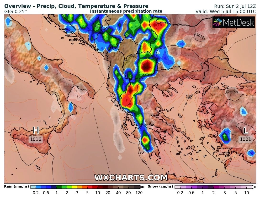 Πρόγνωση καιρού εβδομάδας : Έντονη ατμοσφαιρική αστάθεια την Τετάρτη στον ηπειρωτικό κορμό της χώρας - Ηλιοφάνεια στην υπόλοιπη χώρα