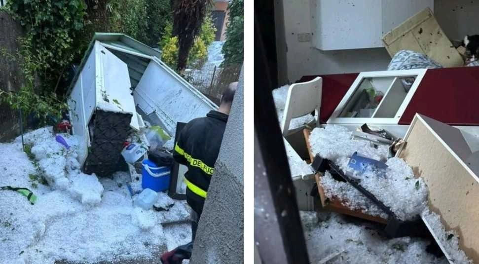 Απίστευτη χαλαζόπτωση ξέσπασε στην Σέννα Κομάσκο της Ιταλίας : Χείμαρρος εισέβαλε σε σπίτι και το διέλυσε κυριολεκτικά