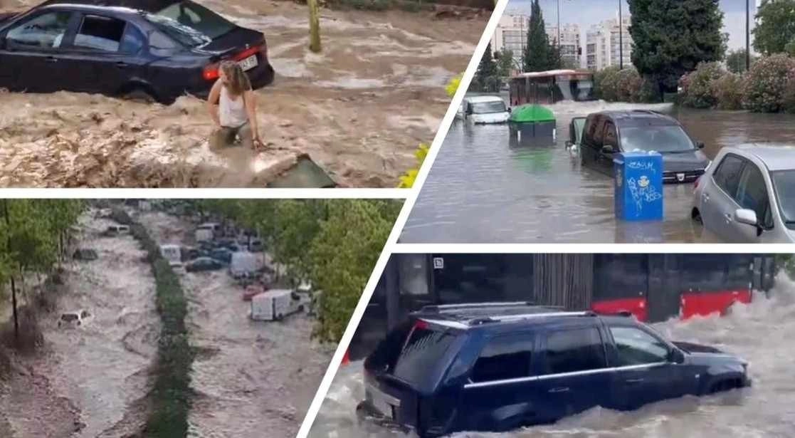 Ισπανία : Καταστροφικές πλημμύρες στην Σαραγόσα - Πολλοί άνθρωποι εγκλωβίστηκαν στα οχήματά τους