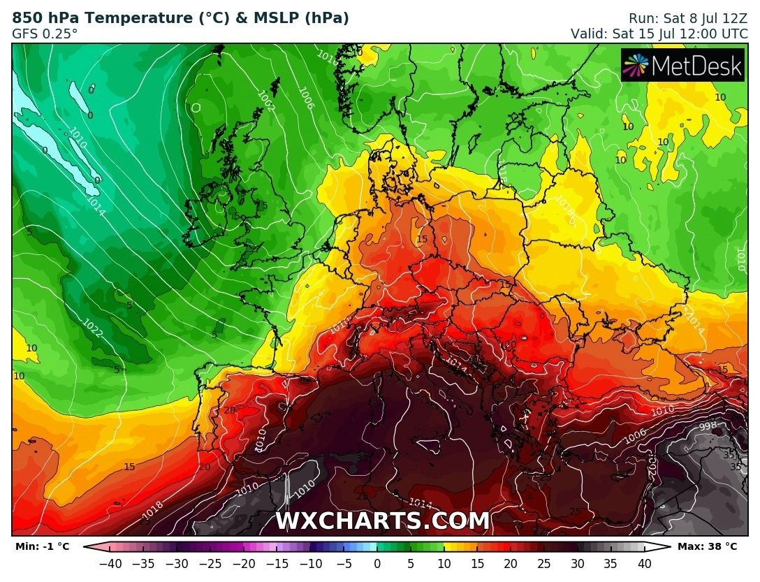 Πρόγνωση καιρού εβδομάδας : Κύμα καύσωνα θα επηρεάσει την χώρα από την Τετάρτη 12 Ιουλίου που πιθανόν να έχει μεγάλη διάρκεια