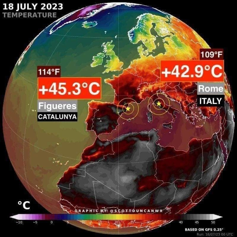 Ισπανία : Νέο ρεκόρ μέγιστης θερμοκρασίας σημειώθηκε στην Καταλονία, με τον υδράργυρο να αγγίζει τους 45,3 βαθμούς κελσίου