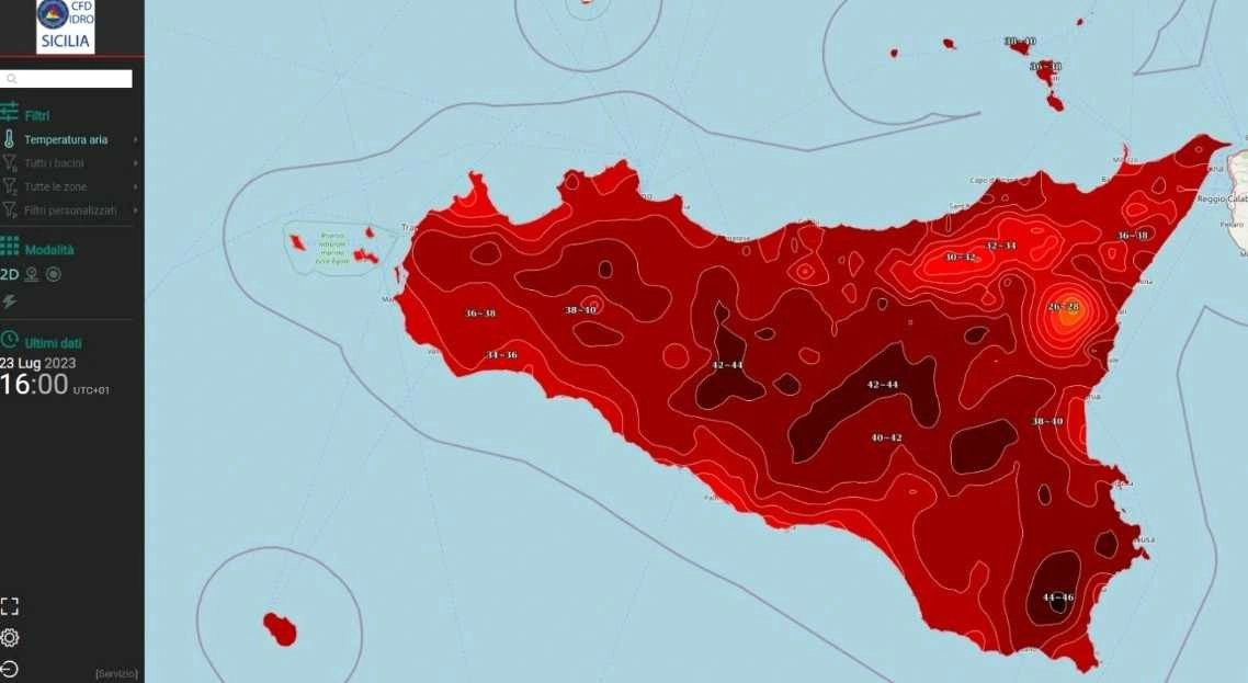 Σικελία : Στους 47,1 βαθμούς κελσίου έφτασε η θερμοκρασία προκαλώντας εκτεταμένες διακοπές ρεύματος σε μεγάλο μέρος του νησιού