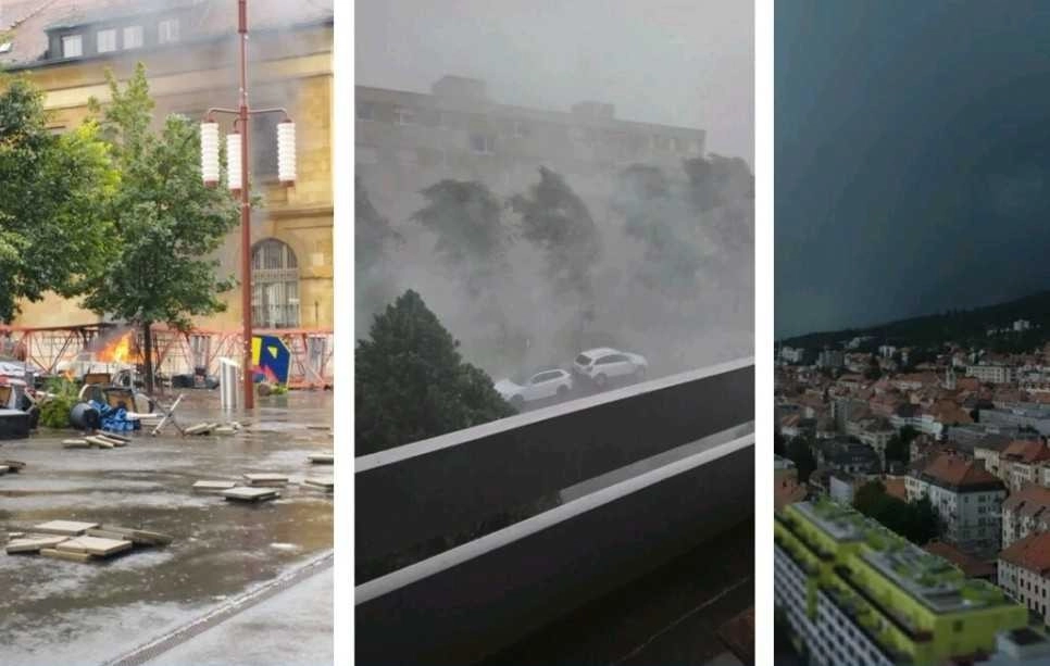 Ελβετία : Σφοδρή καταιγίδα με ριπές ανέμων που άγγιξαν τα 217χλμ/ώρα προκάλεσε χάος σε μία πόλη της χώρας σκοτώνοντας έναν άνθρωπο