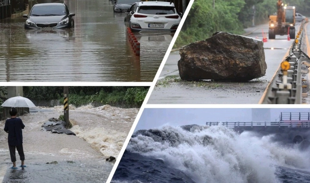 Νότια Κορέα : Σφοδρές βροχοπτώσεις πλήττουν την χώρα εξαιτίας της τροπικής καταιγίδας Χανούν