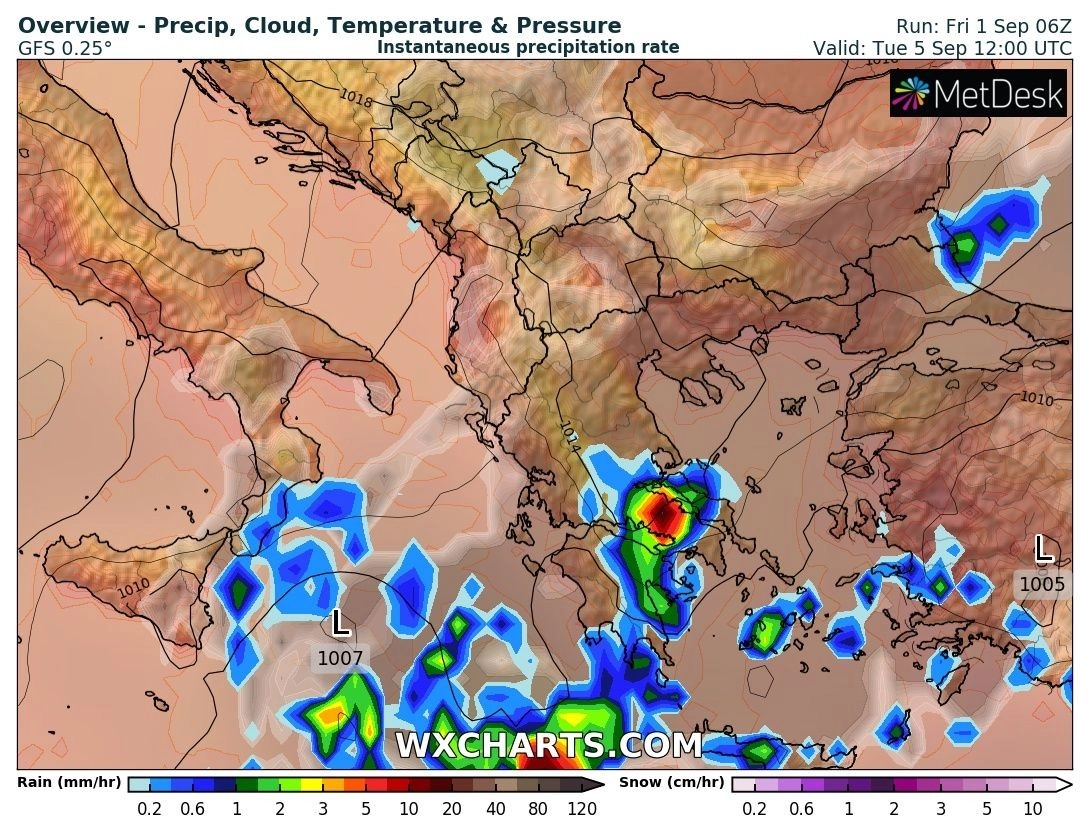 Μεσοπρόθεσμη εκτίμηση Σεπτεμβρίου: Σοβαρές ενδείξεις για οργανωμένο βαρομετρικό σύστημα με τοπικά ισχυρά φαινόμενα