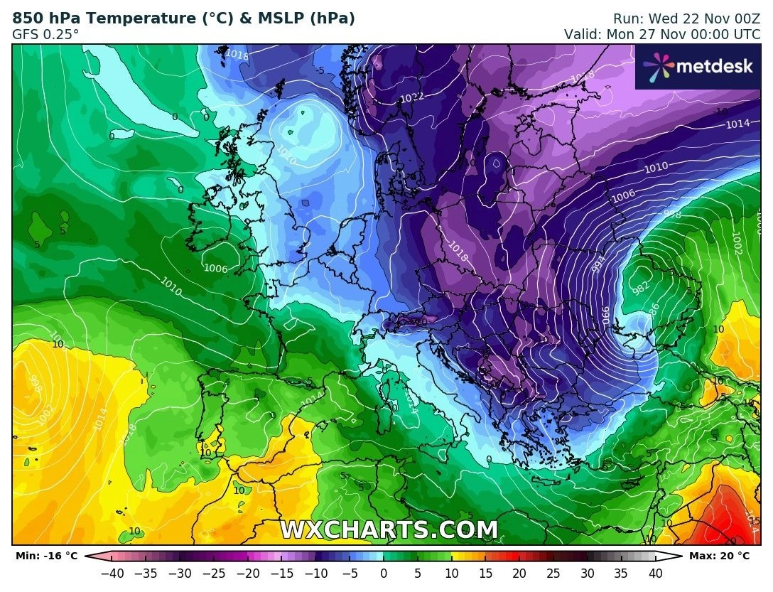 Αρκτική μάζα αέρα αναμένεται να επηρεάσει τα Βαλκάνια αυτό το Σαββατοκύριακο - Πυκνές χιονοπτώσεις σε χαμηλά υψόμετρα και στην Ελλάδα