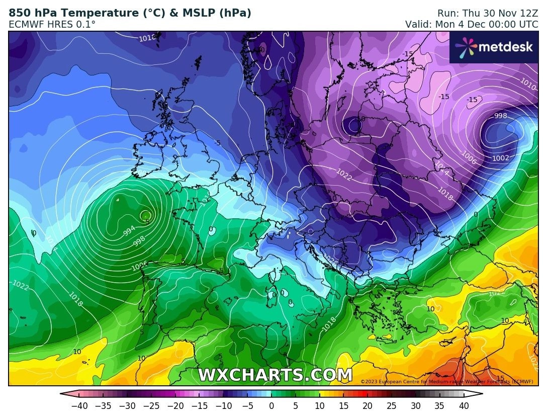 Μεσοπρόθεσμη εκτίμηση Δεκέμβριος 2023 : Αρκετά βροχερός στο πρώτο δεκαπενθήμερο - Παροδικές χιονοπτώσεις μόνο στα ορεινά της Β.Ελλάδας
