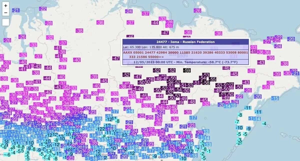 Την χαμηλότερη θερμοκρασία των τελευταίων 50 ετών κατέγραψε η Iema στην Σιβηρία - Ρεκόρ χιονοπτώσεων και στην Ρωσία
