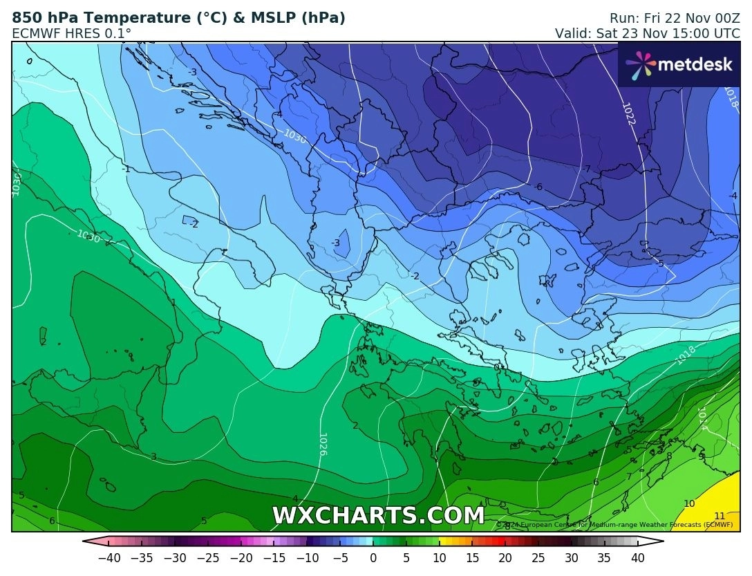 Ψυχρή εισβολή με τοπικά έντονα φαινόμενα, θυελλώδεις Βοριάδες και σημαντική πτώση της θερμοκρασίας στη χώρα μας