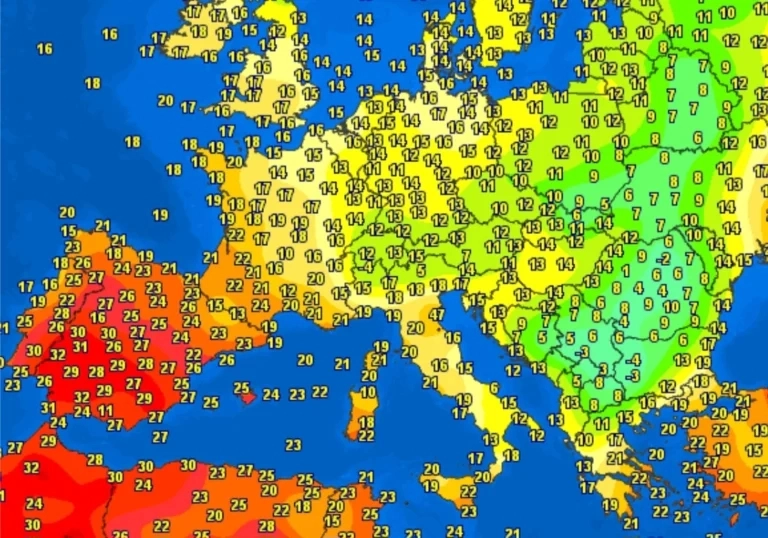 Ακραίες θερμοκρασιακές αντιθέσεις στην Ευρώπη: +35,8°C στη Σεβίλλη και μόλις +4,2°C στη Σερβία