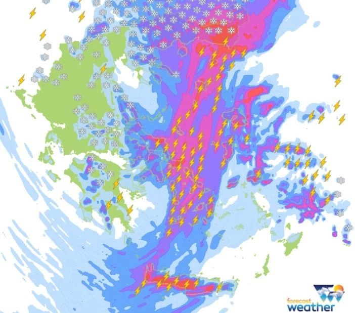 Αστατος καιρός με χιονοπτώσεις ❄️ακόμη και χαμηλά αύριο Τετάρτη