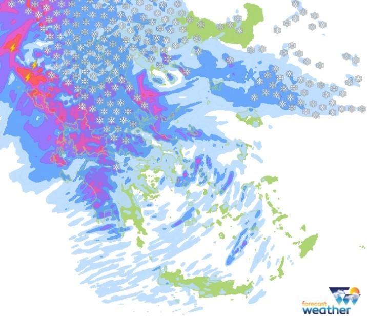 Πυκνές χιονοπτώσεις στη Θεσσαλονίκη για το Σάββατο