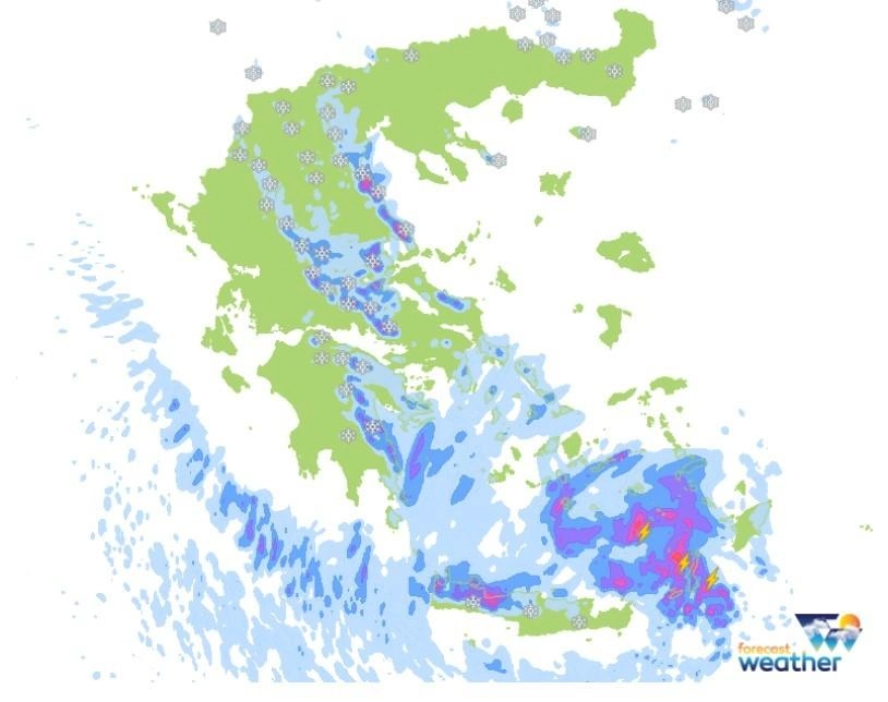 Βροχές και καταιγίδες κυριώς στο Αιγαίο και τα Ανατολικά. Πτώση της Θερμοκρασίας.