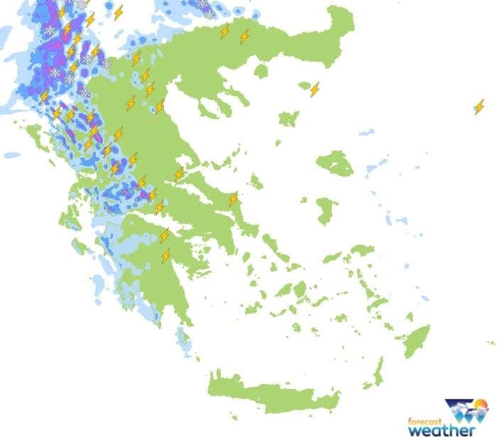 Βροχές στα δυτικά, κεντρικά και βόρεια τμήματα της χώρας για αύριο Τετάρτη 
