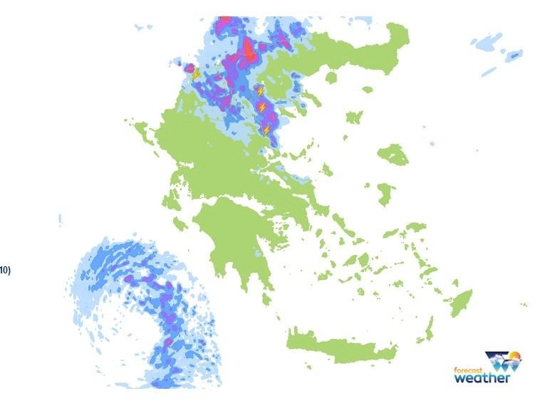 Υποτροπή του καιρού με τοπικά ισχυρές καταιγίδες στα κεντροβόρεια αύριο Τρίτη