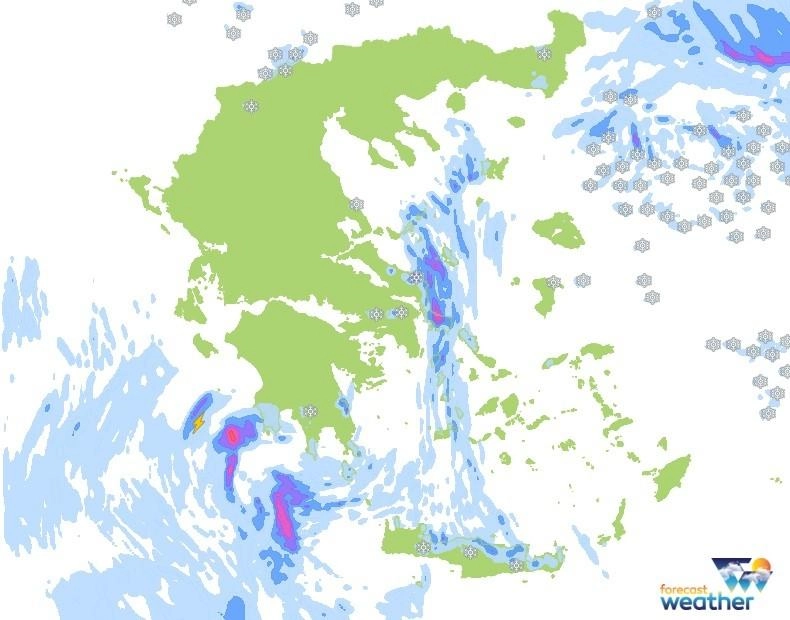 Τοπικές βροχές στα ανατολικά. Χιονοπτώσεις στα ορεινά. Νέα επιδεινωση του καιρού από το βράδυ της Παρασκευής.