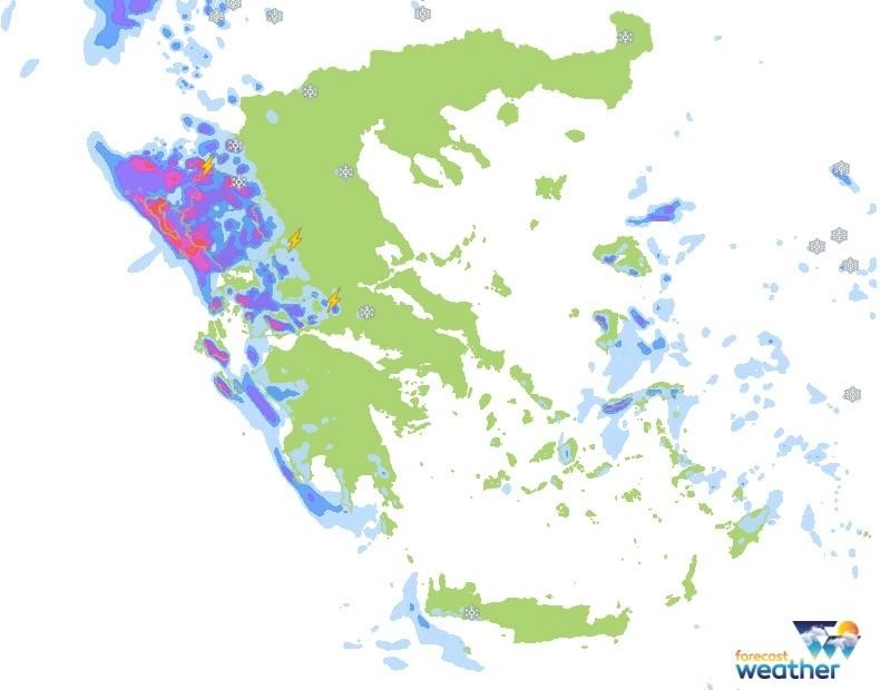 🌦️ Κατά περιόδους βροχές στη δυτική κυρίως Ελλάδα και άνοδος της θερμοκρασίας το διάστημα 23-26/12/21