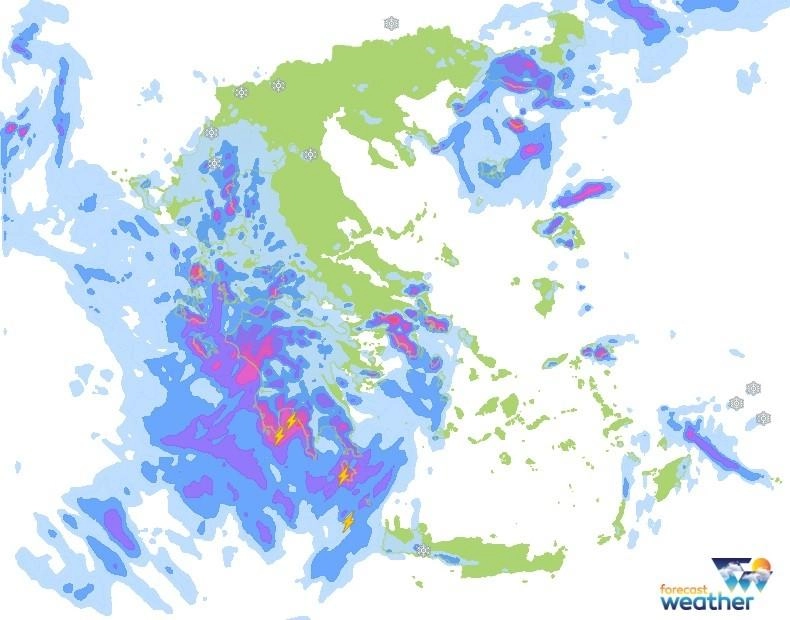 💧 Βροχοπτώσεις σχεδόν σε όλη τη χώρα την Τρίτη 28-12-21