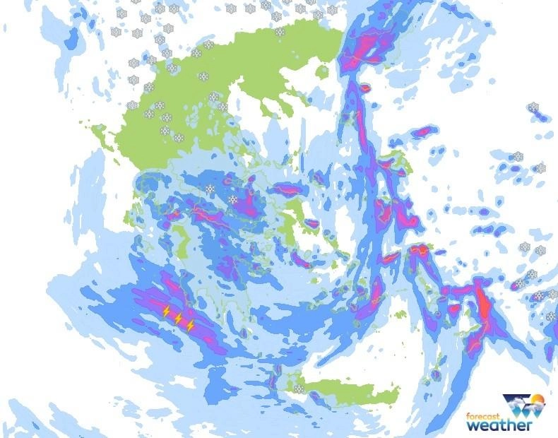 ⚡ Άστατος καιρός με σποραδικές καταιγίδες την Τετάρτη 29-12-21
