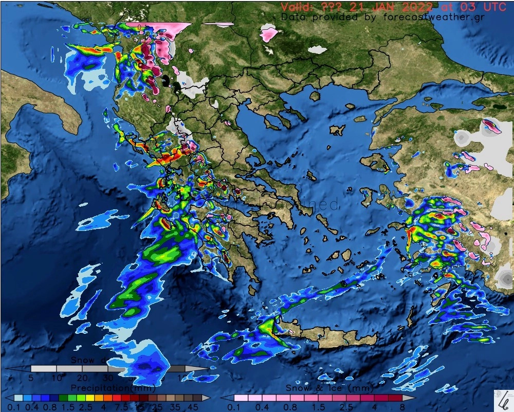 Τοπικές βροχές στα δυτικά και νότια - Ανατολικά νησιωτικά τμήματα. Ραγδαία πτώση της Θερμοκρασίας από το βράδυ.