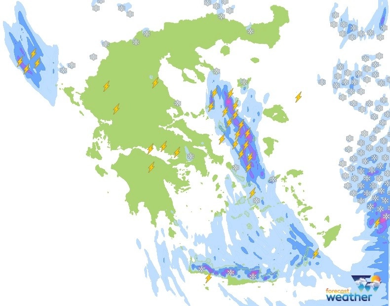 ❄️ Χιονοπτώσεις ακόμη και στα πεδινά / Αναλυτική πρόγνωση καιρού Ελλάδας για Σάββατο 22-01-22